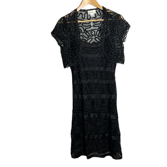 Soulmates 100% Silk Beaded Lace Formal
Cape vest-style Jacket & dress Size L - Picture 1 of 10
